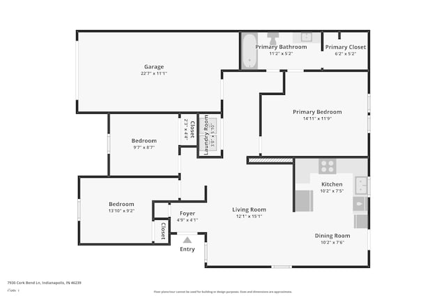 7930 Cork Bend Ln, Indianapolis, IN 46239 - view of property floor plan