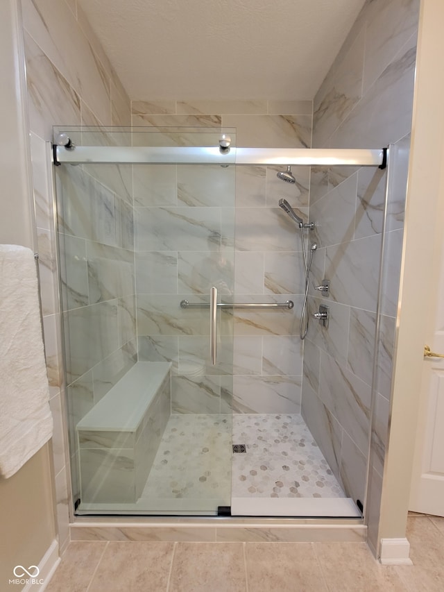 1096 Shadow Ridge Rd, Carmel, IN 46280 - bathroom with a shower stall and tile patterned flooring