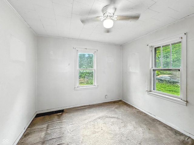 1518 S Goodlet Ave, Indianapolis, IN 46241 - spare room with ceiling fan and ornamental molding