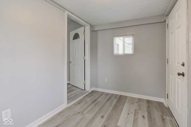 3426 N Olney St, Indianapolis, IN 46218 - spare room featuring light wood finished floors and wood ceiling