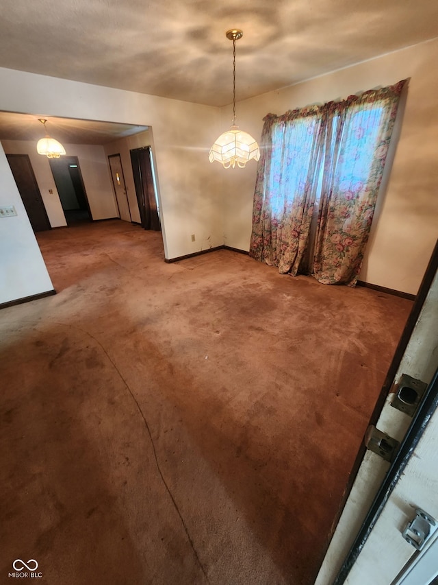 4365 Liberty Loop Rd, Martinsville, IN 46151 - unfurnished dining area featuring a chandelier and baseboards