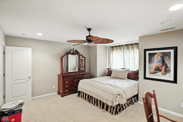 13534 E 131st St, Fishers, IN 46037 - carpeted bedroom with recessed lighting and a ceiling fan