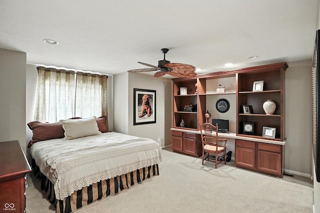 13534 E 131st St, Fishers, IN 46037 - carpeted bedroom featuring an office area, recessed lighting, and a ceiling fan