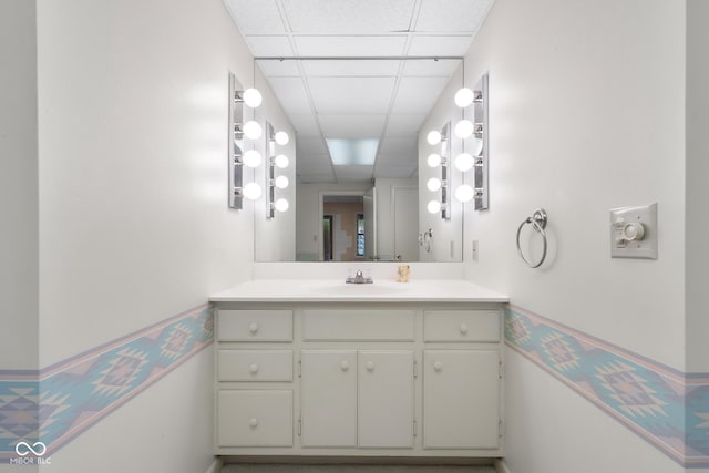 3905 Cove Rd, Columbus, IN 47203 - bathroom with a paneled ceiling and vanity