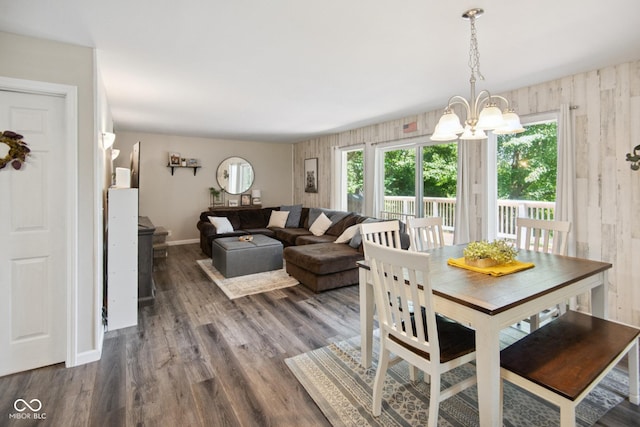 897 Wildwood Rd, North Vernon, IN 47265 - dining room with a chandelier and wood finished floors