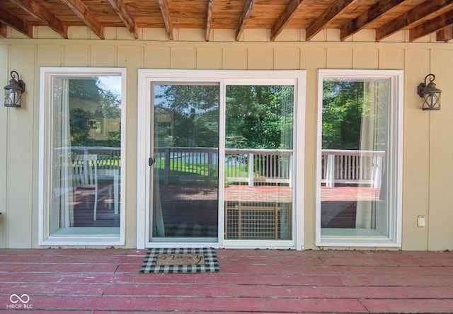 897 Wildwood Rd, North Vernon, IN 47265 - doorway to property featuring board and batten siding