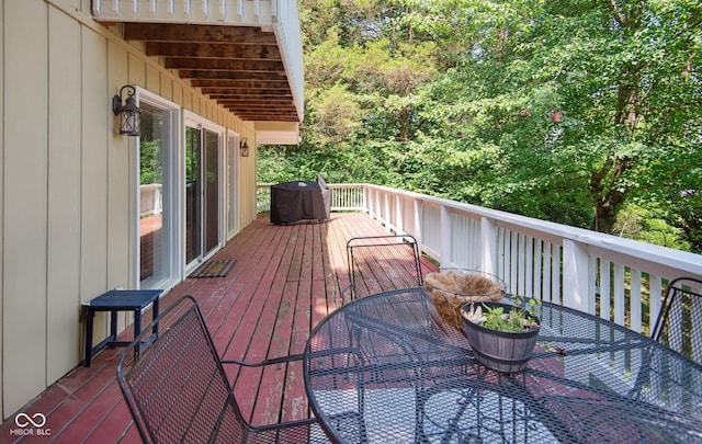 897 Wildwood Rd, North Vernon, IN 47265 - wooden deck featuring outdoor dining space and area for grilling