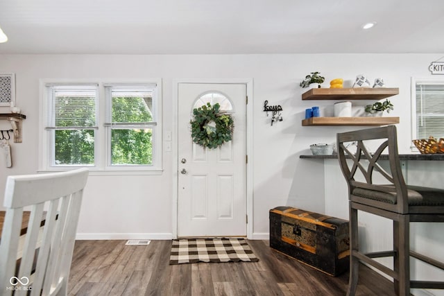 897 Wildwood Rd, North Vernon, IN 47265 - foyer with wood finished floors and recessed lighting
