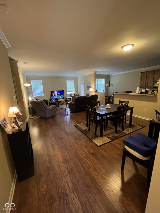 3547 Heathcliff Ct, Westfield, IN 46074 - dining area featuring ornamental molding and dark wood finished floors