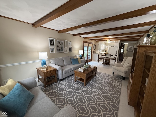 56 E Colony Acres Dr, Brazil, IN 47834 - living room featuring beam ceiling