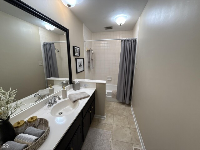 56 E Colony Acres Dr, Brazil, IN 47834 - full bathroom with tile patterned flooring, vanity, and shower / tub combo