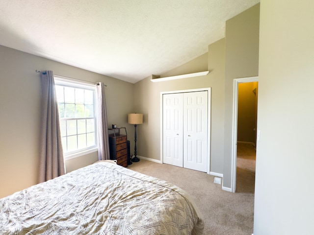 8017 Cardinal Cv W, Indianapolis, IN 46256 - bedroom with carpet flooring, vaulted ceiling, and a closet