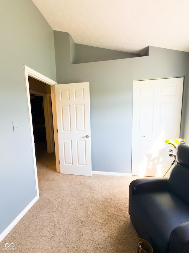 8017 Cardinal Cv W, Indianapolis, IN 46256 - sitting room featuring carpet flooring and lofted ceiling