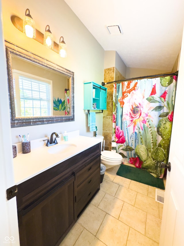 8017 Cardinal Cv W, Indianapolis, IN 46256 - bathroom featuring vanity, curtained shower, and tile patterned flooring