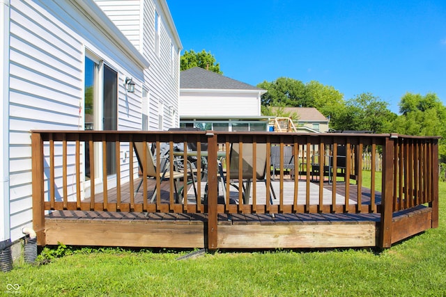 8017 Cardinal Cv W, Indianapolis, IN 46256 - wooden deck with a lawn