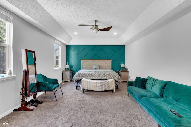 10249 Winlee Ct, Indianapolis, IN 46236 - bedroom featuring carpet floors, a textured ceiling, ceiling fan, and recessed lighting