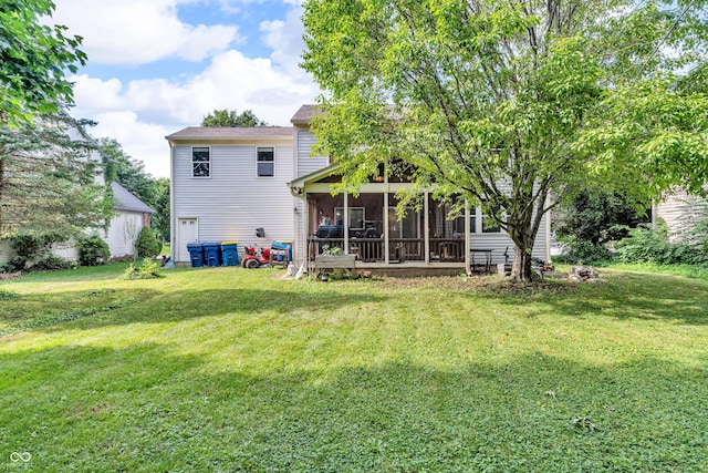 10249 Winlee Ct, Indianapolis, IN 46236 - back of house featuring a yard and a sunroom