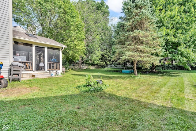 10249 Winlee Ct, Indianapolis, IN 46236 - view of green lawn featuring a sunroom