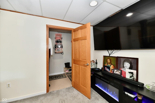 4020 S Lynhurst Dr, Indianapolis, IN 46221 - carpeted living area featuring baseboards and recessed lighting