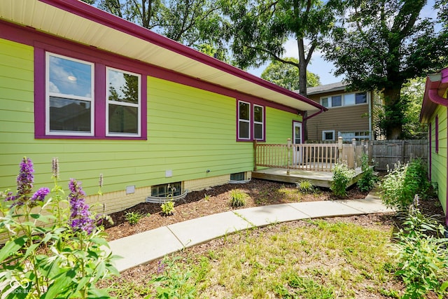 5050 Carrollton Ave, Indianapolis, IN 46205 - view of front of house with a deck and crawl space