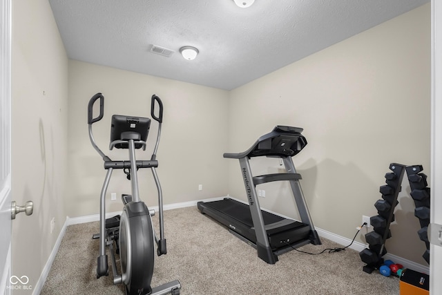 2533 Violet Way, Columbus, IN 47201 - exercise room with carpet and a textured ceiling