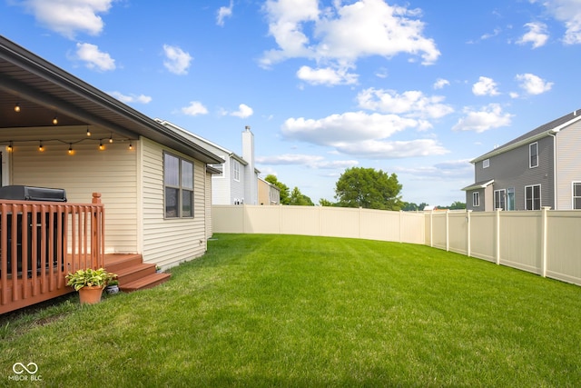 2533 Violet Way, Columbus, IN 47201 - fenced backyard featuring a wooden deck