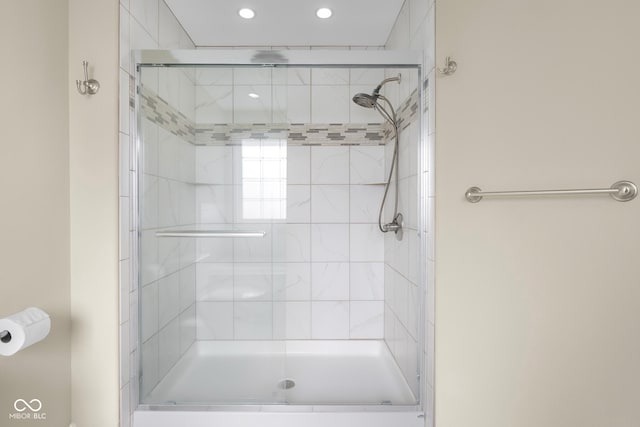 2533 Violet Way, Columbus, IN 47201 - full bathroom with a shower stall and recessed lighting