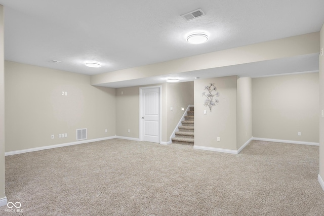 2533 Violet Way, Columbus, IN 47201 - finished basement with carpet floors and stairs