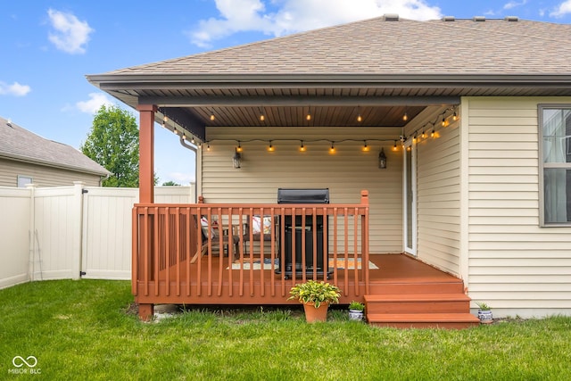 2533 Violet Way, Columbus, IN 47201 - rear view of property with roof with shingles and a deck