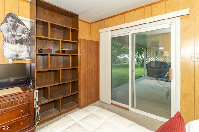 1003 N Broadway St, Greenfield, IN 46140 - entryway with carpet flooring and wooden walls