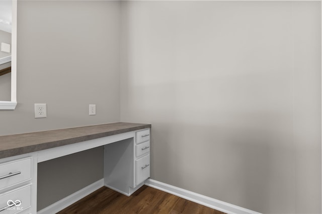5398 Marigold Dr, Plainfield, IN 46168 - unfurnished office with built in desk and dark wood-style floors