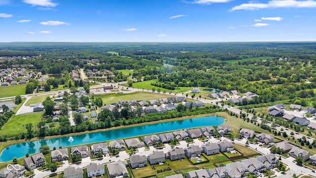 5398 Marigold Dr, Plainfield, IN 46168 - aerial perspective of suburban area with a large body of water and a forest