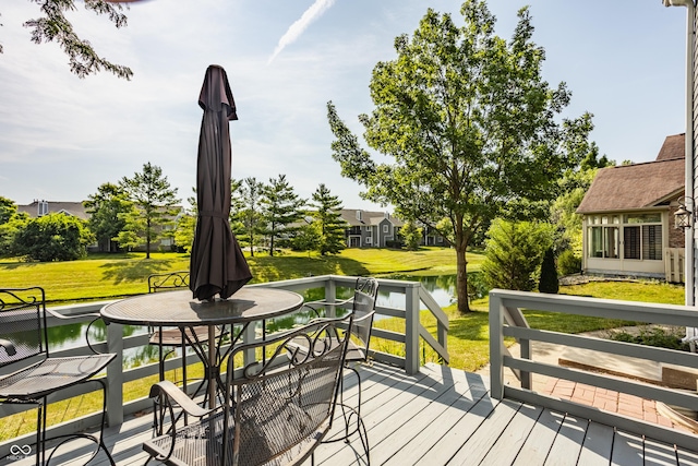 12861 Clifford Cir, Carmel, IN 46032 - deck with a water view and a yard