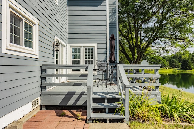 12861 Clifford Cir, Carmel, IN 46032 - wooden terrace with a water view