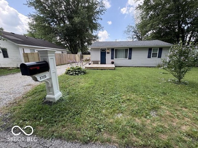 5725 N Clover Maple Dr, Fairland, IN 46126 - ranch-style home featuring a deck
