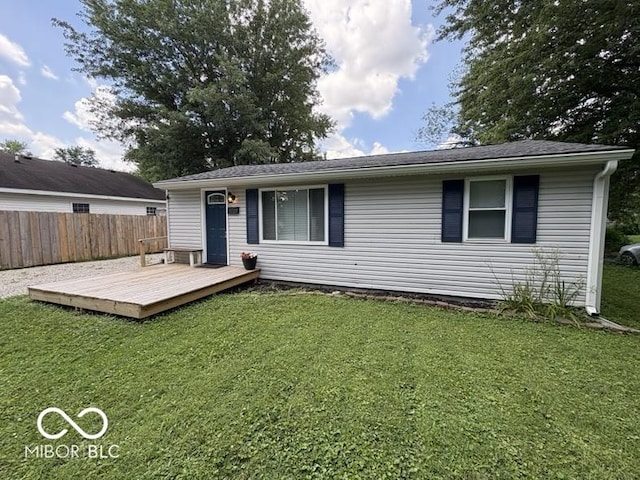 5725 N Clover Maple Dr, Fairland, IN 46126 - rear view of house with a deck