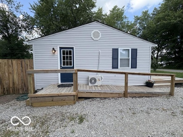 5725 N Clover Maple Dr, Fairland, IN 46126 - back of property with a wooden deck