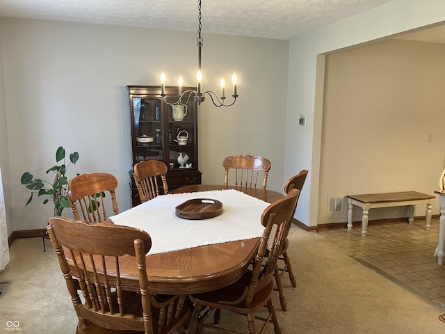 19938 State Road 37 N, Noblesville, IN 46060 - dining area featuring a chandelier and a textured ceiling