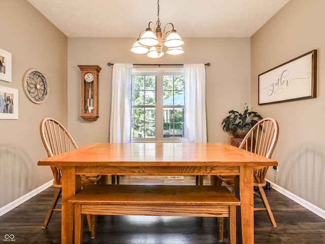 7611 Prairie Fire Ct, Brownsburg, IN 46112 - dining space with a chandelier and dark wood-style floors