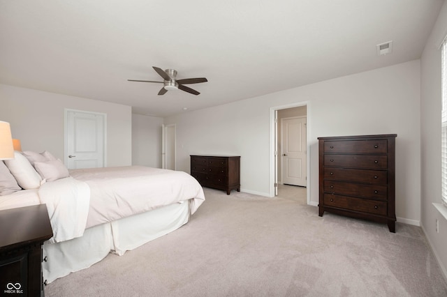 12888 Girvan Way, Fishers, IN 46037 - bedroom featuring light colored carpet and ceiling fan