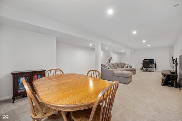 12888 Girvan Way, Fishers, IN 46037 - dining space featuring light carpet and recessed lighting