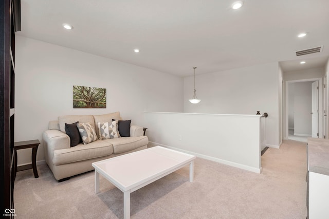 12888 Girvan Way, Fishers, IN 46037 - living area featuring light colored carpet and recessed lighting
