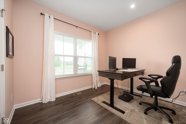 12888 Girvan Way, Fishers, IN 46037 - office space with dark wood-style floors and recessed lighting