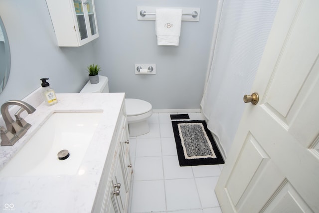 6118 Thrushwood Cir, Indianapolis, IN 46250 - bathroom featuring tile patterned flooring, vanity, and a shower with curtain