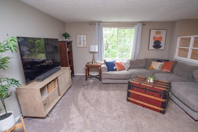 6118 Thrushwood Cir, Indianapolis, IN 46250 - living room with a textured ceiling and carpet