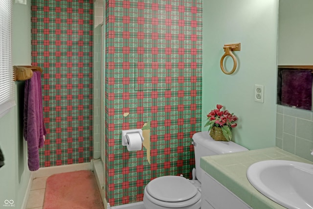 6880 S 850 E, Zionsville, IN 46077 - full bath with vanity, a shower stall, and tile patterned floors