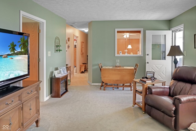 6880 S 850 E, Zionsville, IN 46077 - living room with light colored carpet and a textured ceiling