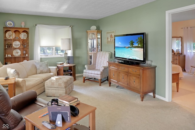 6880 S 850 E, Zionsville, IN 46077 - living room with light colored carpet and a textured ceiling