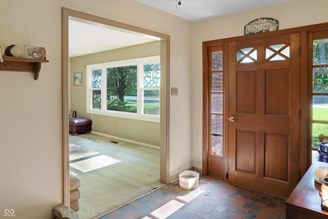 6880 S 850 E, Zionsville, IN 46077 - entryway with healthy amount of natural light and brick flooring