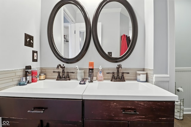 8321 Giroud Way, Indianapolis, IN 46259 - bathroom with double vanity and a wainscoted wall